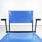 Modern Italian Blue Leather Chairs by Ballerina Herbert Ohl for Matteo Grassi, 1991, Set of 6 5