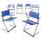 Modern Italian Blue Leather Chairs by Ballerina Herbert Ohl for Matteo Grassi, 1991, Set of 6 1