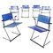 Modern Italian Blue Leather Chairs by Ballerina Herbert Ohl for Matteo Grassi, 1991, Set of 6, Image 1