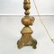 Antique Italian Gold Painted Wood and Beige Fabric Table Lamps, 1800s, Set of 2 12