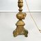 Antique Italian Gold Painted Wood and Beige Fabric Table Lamps, 1800s, Set of 2, Image 12