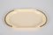 Mid-Century Cream Brass and Acrylic Glass Oval Serving Platter, Italy, 1980s 8