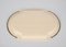 Mid-Century Cream Brass and Acrylic Glass Oval Serving Platter, Italy, 1980s 11