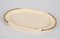 Mid-Century Cream Brass and Acrylic Glass Oval Serving Platter, Italy, 1980s 12