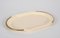 Mid-Century Cream Brass and Acrylic Glass Oval Serving Platter, Italy, 1980s 4