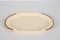 Mid-Century Cream Brass and Acrylic Glass Oval Serving Platter, Italy, 1980s 5