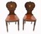 Antique Mahogany Stately Home Crest Hall Chairs, Set of 2 2