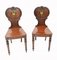 Antique Mahogany Stately Home Crest Hall Chairs, Set of 2 1