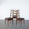 Leather Wooden Chairs by Osvaldo Borsani Production, 1950s, Set of 6 10