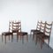 Leather Wooden Chairs by Osvaldo Borsani Production, 1950s, Set of 6 1