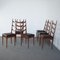 Leather Wooden Chairs by Osvaldo Borsani Production, 1950s, Set of 6 6