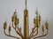 Lámpara de araña Mid-Century de latón de Staff Leuchten, años 70, Imagen 10
