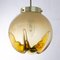 Vintage Amber Sphere Suspension Light with Green Decoration, Image 6