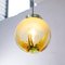 Lámpara colgante vintage esférica en ámbar con decoración verde, Imagen 5