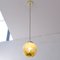 Vintage Amber Sphere Suspension Light with Green Decoration, Image 3