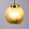 Vintage Amber Sphere Suspension Light with Green Decoration, Image 4