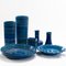 Blue Vases and Plates by Flavia Montelupo and Aldo Londi for Bitossi, Italy 1970s, Set of 7, Image 1