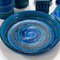 Blue Vases and Plates by Flavia Montelupo and Aldo Londi for Bitossi, Italy 1970s, Set of 7, Image 4