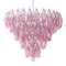 Lustre Vintage en Verre de Murano Rose, Italie 1