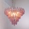 Lampadario vintage in vetro di Murano rosa, Italia, Immagine 3