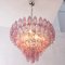 Lampadario vintage in vetro di Murano rosa, Italia, Immagine 4