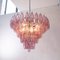 Lámpara de araña vintage de cristal de Murano rosa, Italia, Imagen 8