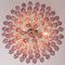 Lámpara de araña vintage de cristal de Murano rosa, Italia, Imagen 6