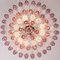 Lámpara de araña italiana vintage de cristal de Murano rosa, Imagen 5