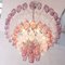 Italienischer Vintage Murano Glas Kronleuchter in Rosa 4