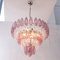 Lámpara de araña italiana vintage de cristal de Murano rosa, Imagen 8