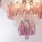 Lámpara de araña italiana vintage de cristal de Murano rosa, Imagen 10