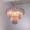 Lámpara de araña italiana vintage de cristal de Murano rosa, Imagen 7