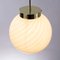 Vintage Italian White Sphere Suspension Light with Spiral Decoration 8