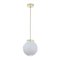 Vintage Italian White Sphere Suspension Light with Spiral Decoration 2