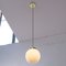 Lampe à Suspension Sphère Vintage Blanche avec Décoration en Spirale, Italie 3