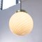 Vintage Italian White Sphere Suspension Light with Spiral Decoration 7