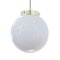 Vintage Italian White Sphere Suspension Light with Spiral Decoration 1