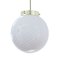 Vintage Italian White Sphere Suspension Light with Spiral Decoration, Image 1
