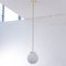 Vintage Italian White Sphere Suspension Light with Spiral Decoration 6