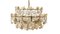 Glass and Brass Chandelier from Palwa, 1960s 6