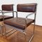 Vintage Bauhaus Brown Leather Tubular Chairs, Italy, 1970s, Set of 2 4