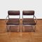 Vintage Bauhaus Stühle aus braunem Leder, 1970er, 2er Set 6