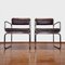 Vintage Bauhaus Brown Leather Tubular Chairs, Italy, 1970s, Set of 2 1