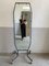 Mid-Century Modern Italian Mirror with Metal Frame and Legs on Wheels, 1970s 4