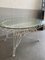 Mid-Century Modern Italian Painted Iron Garden Table with Oval Glass Top, 1960s 4