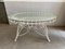 Mid-Century Modern Italian Painted Iron Garden Table with Oval Glass Top, 1960s 1