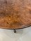 Antiker viktorianischer ovaler Tisch aus Wurzel- & Nussholz mit Intarsien 6