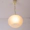 Suspension Light in Satin Glass with White and Amber Stripes, Italy 7
