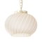 Suspension Light in Satin Glass with White and Amber Stripes, Italy 1