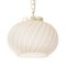 Suspension Light in Satin Glass with White and Amber Stripes, Italy, Image 1